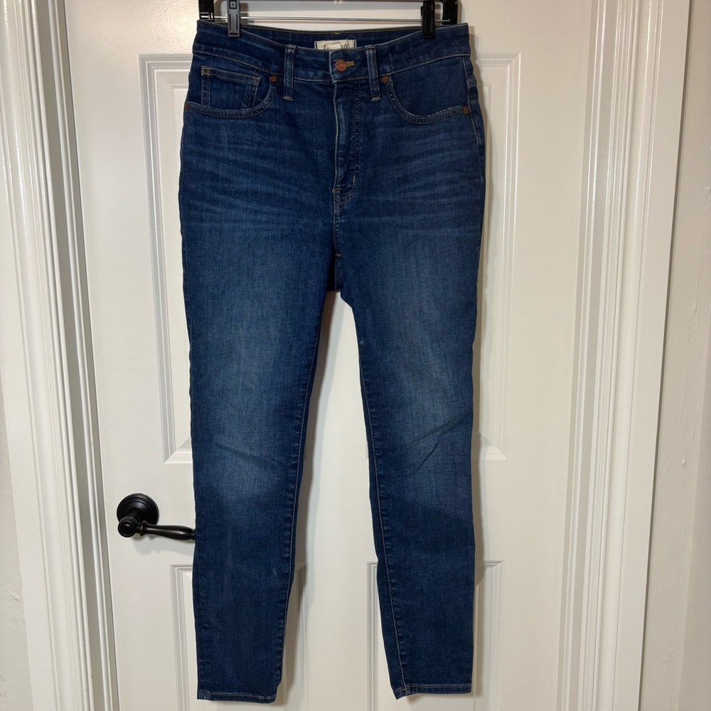 Madewell High-Rise Skinny Jeans in Dark Blue Wash